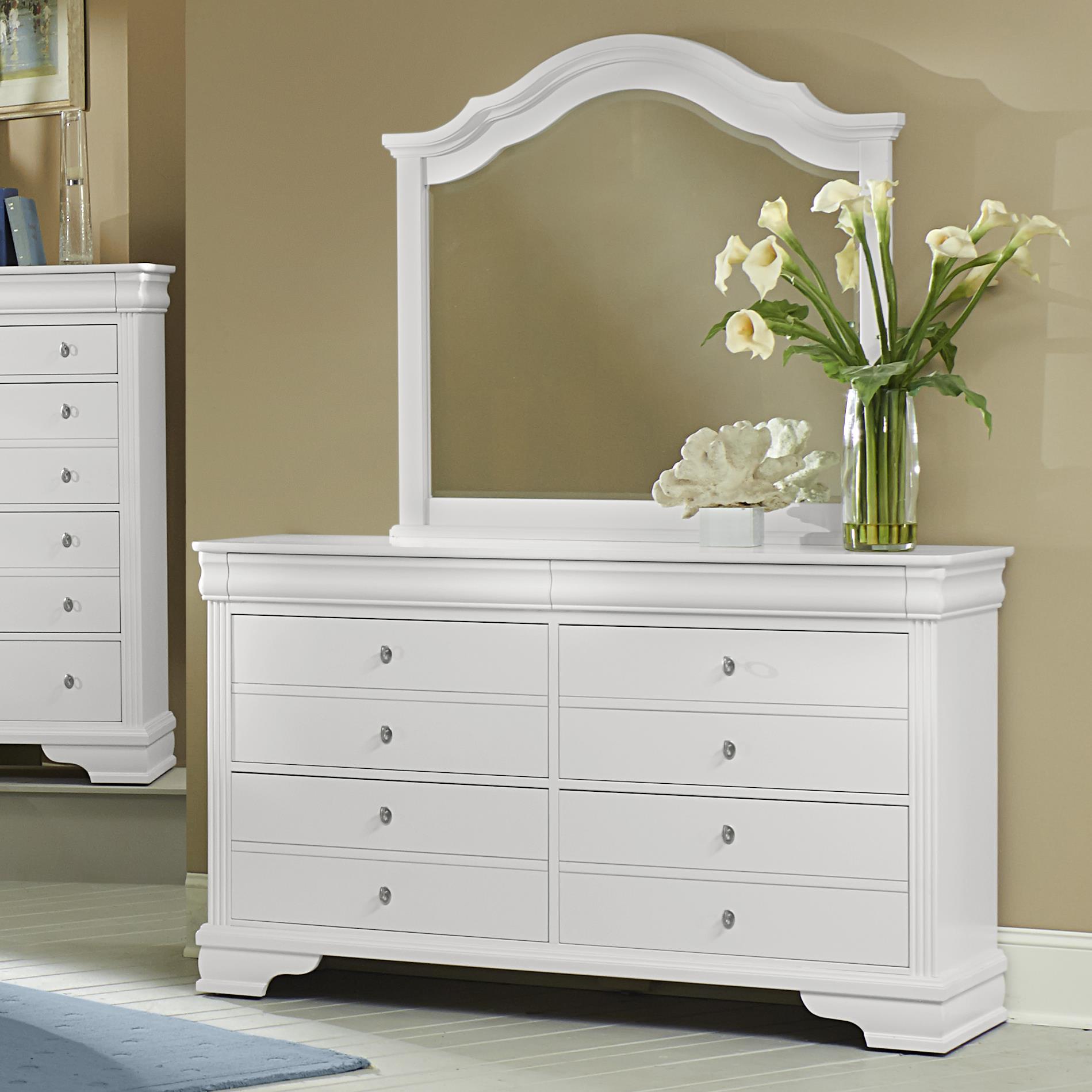 Vaughan Bassett French Market Dresser & Arched Mirror Wayside Furniture Dresser & Mirror Sets